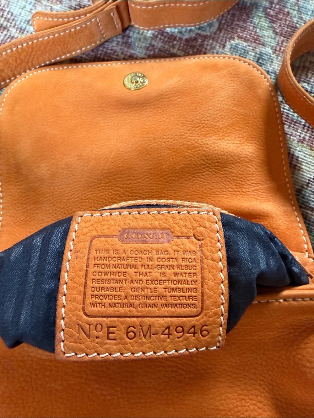 Coach Sonoma Small Flap Bag Pebbled Nubuck Leather Crossbody in Orange May 1996
